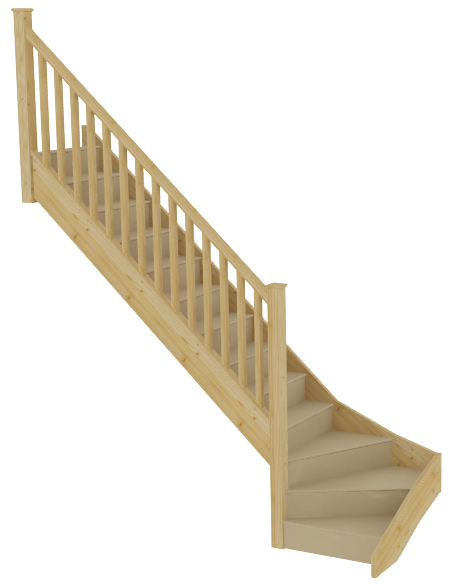 stairbox bottom winder staircase with balustrade