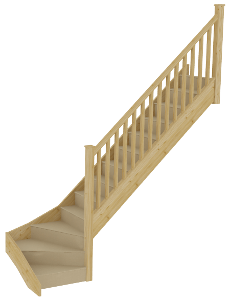 stairbox bottom winder staircase with balustrade