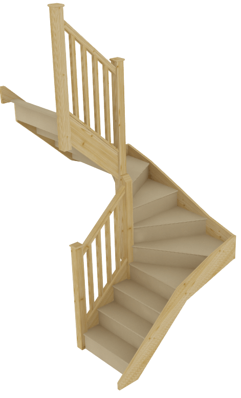 stairbox mid 6 winder staircase with balustrade