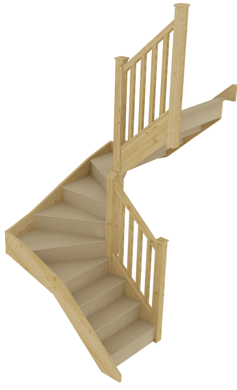 stairbox mid 6 winder staircase with balustrade