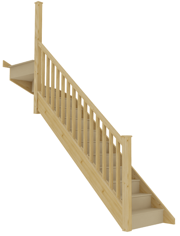 stairbox top winder staircase with left hand balustrade