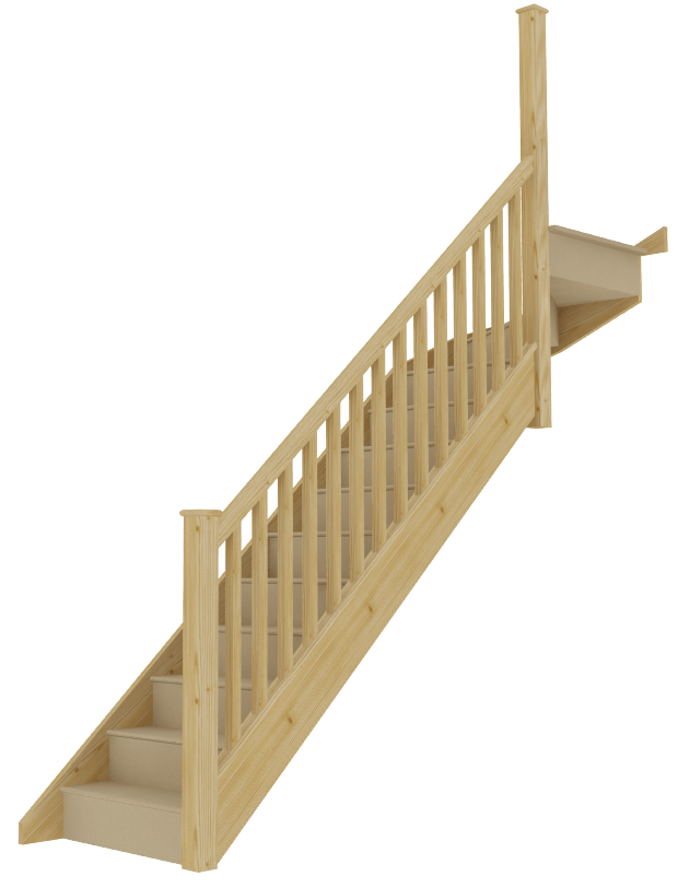 stairbox top winder staircase with right hand balustrade