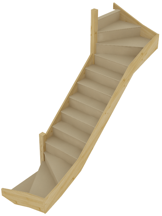 stairbox top and bottom winder staircase