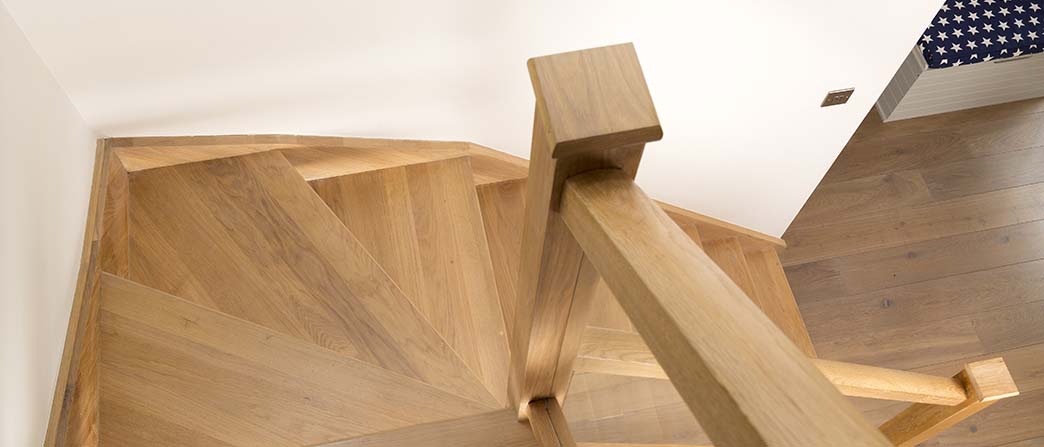 open plan oak staircase