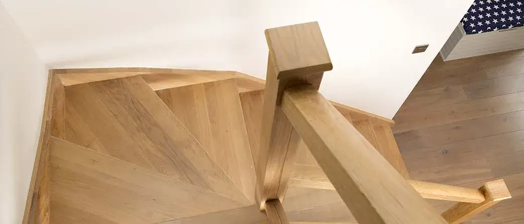 open plan oak staircase