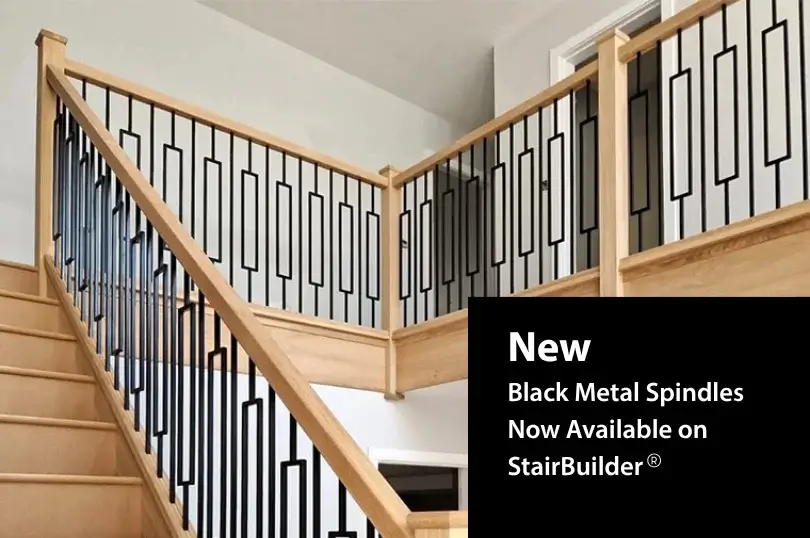 black metal spindle staircase